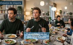 Icono Los cubiertos se dejan en el plato cuando vamos a hablar y gesticular Gesticular con los cubiertos es poco apropiado e incluso puede ser peligroso