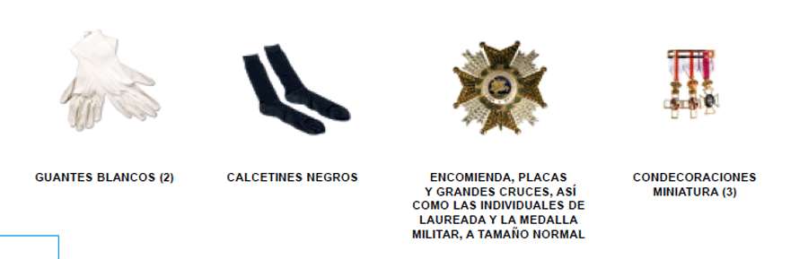 Uniforme de Etiqueta - Hombre. Accesorios.