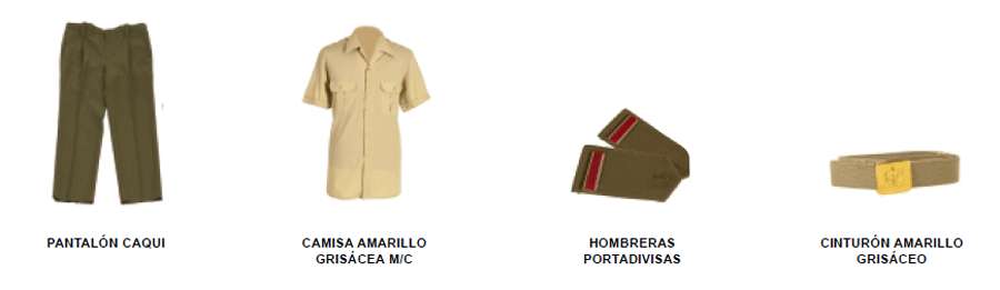 Uniforme de diario verano tropa - Hombre. Prendas.