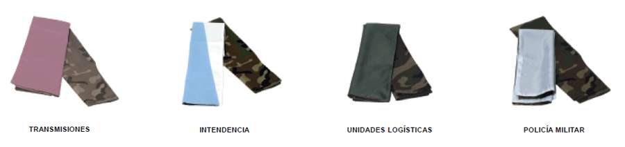 Pañuelos de cuello de distintas unidades y centros.