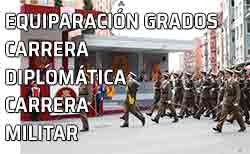 Equiparación de grados: miembros de la Carrera Diplomática y los Generales, Almirantes, Jefes y Oficiales de las Fuerzas Armadas Españolas