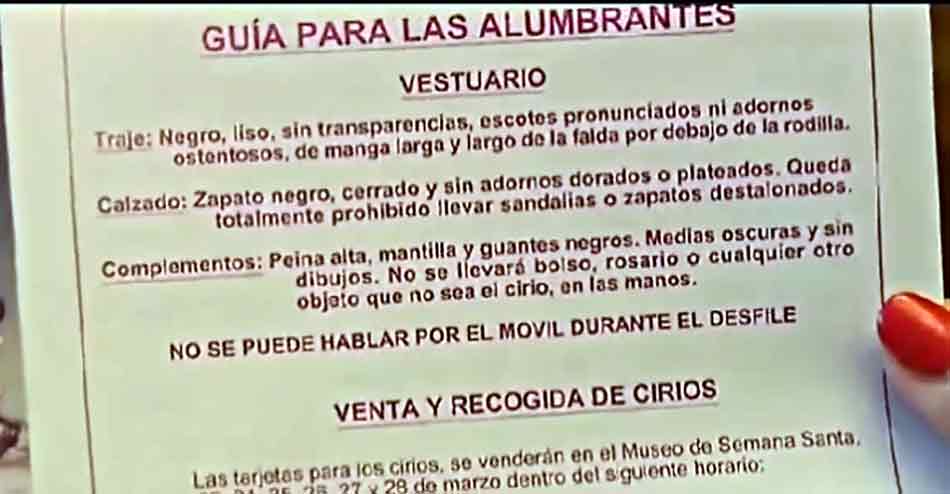 Normas de etiqueta para vestir una mantilla en Semana Santa