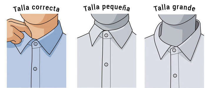 Cuello adecuado de una camisa