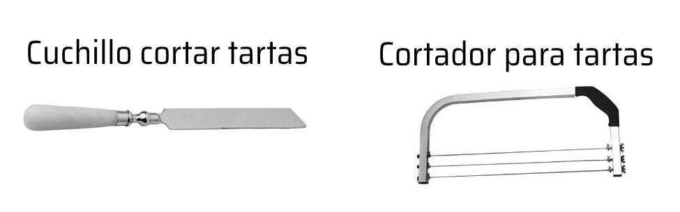 Cubiertos especiales para el corte de las tortas y las tartas