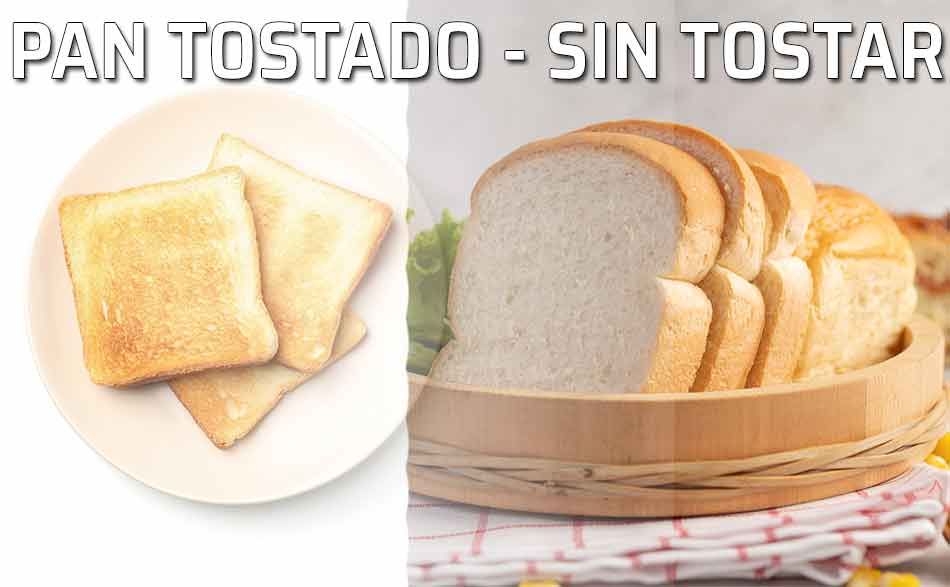 Rebanadas de pan tostado y sin tostar