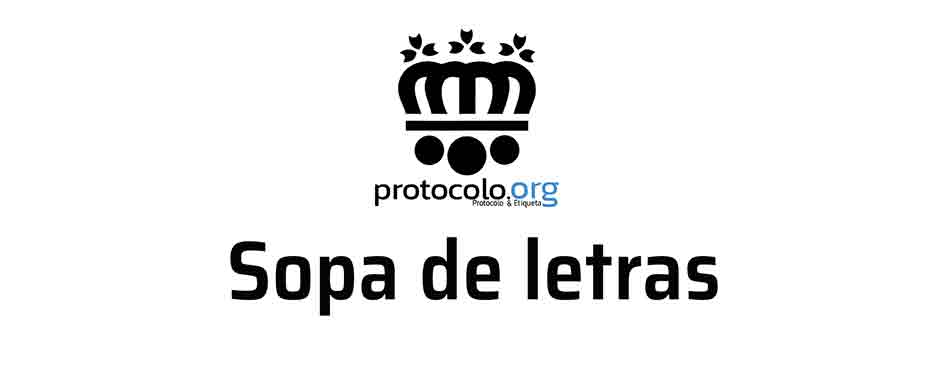 Pasatiempos de protocolo. Sopa de letras