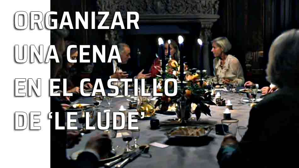 Invitados a una cena en el castillo de Le Lude, Francia