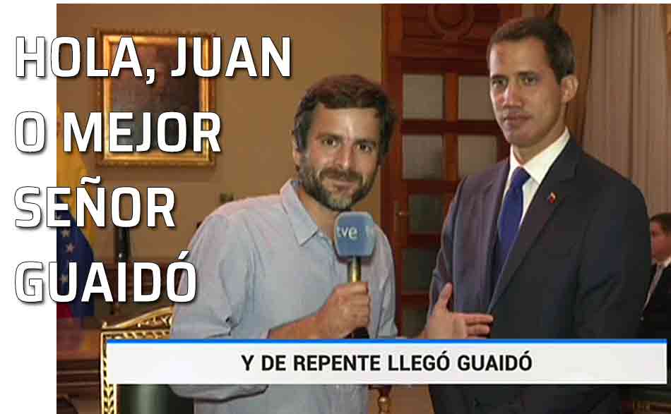 Reportero de RTVE tutea al señor Guaidó