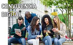 Grupo de jóvenes con sus teléfonos celulares - móviles