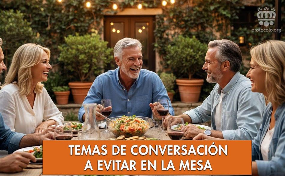 La mesa es punto de encuentro para comer y para charlar Un tema de conversación inapropiado pueda echar a perder una buena comida