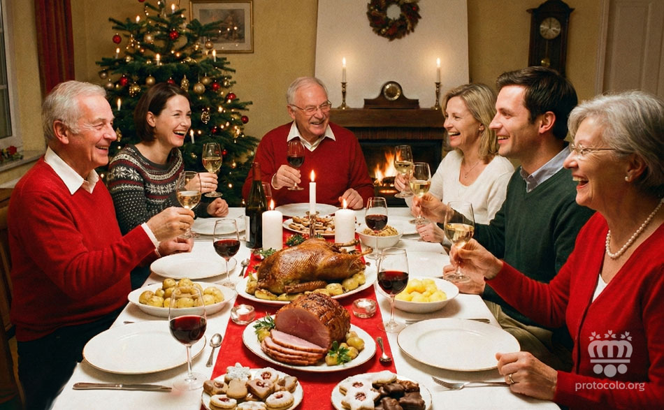 Los encuentros familiares en torno a una mesa son muy frecuentes en Navidad. La familia y los más allegados es habitual que se reúnan en Navidad