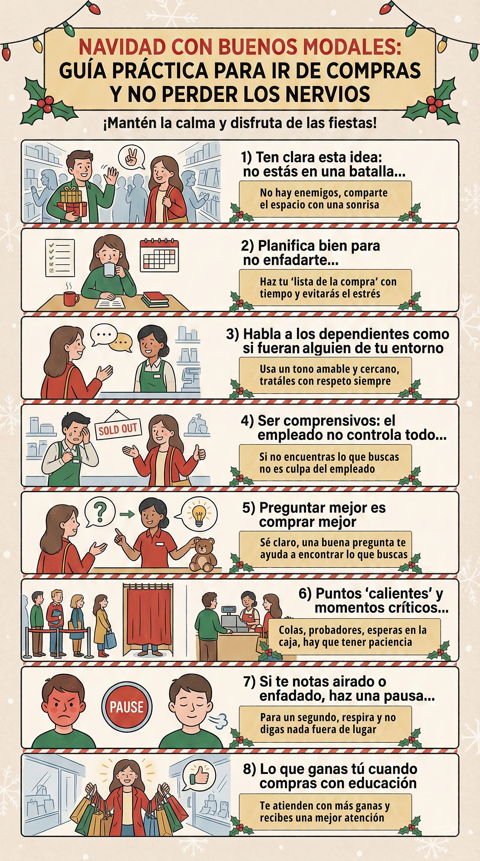 Navidad y compras: cómo tratar a los dependientes con respeto y cordialidad