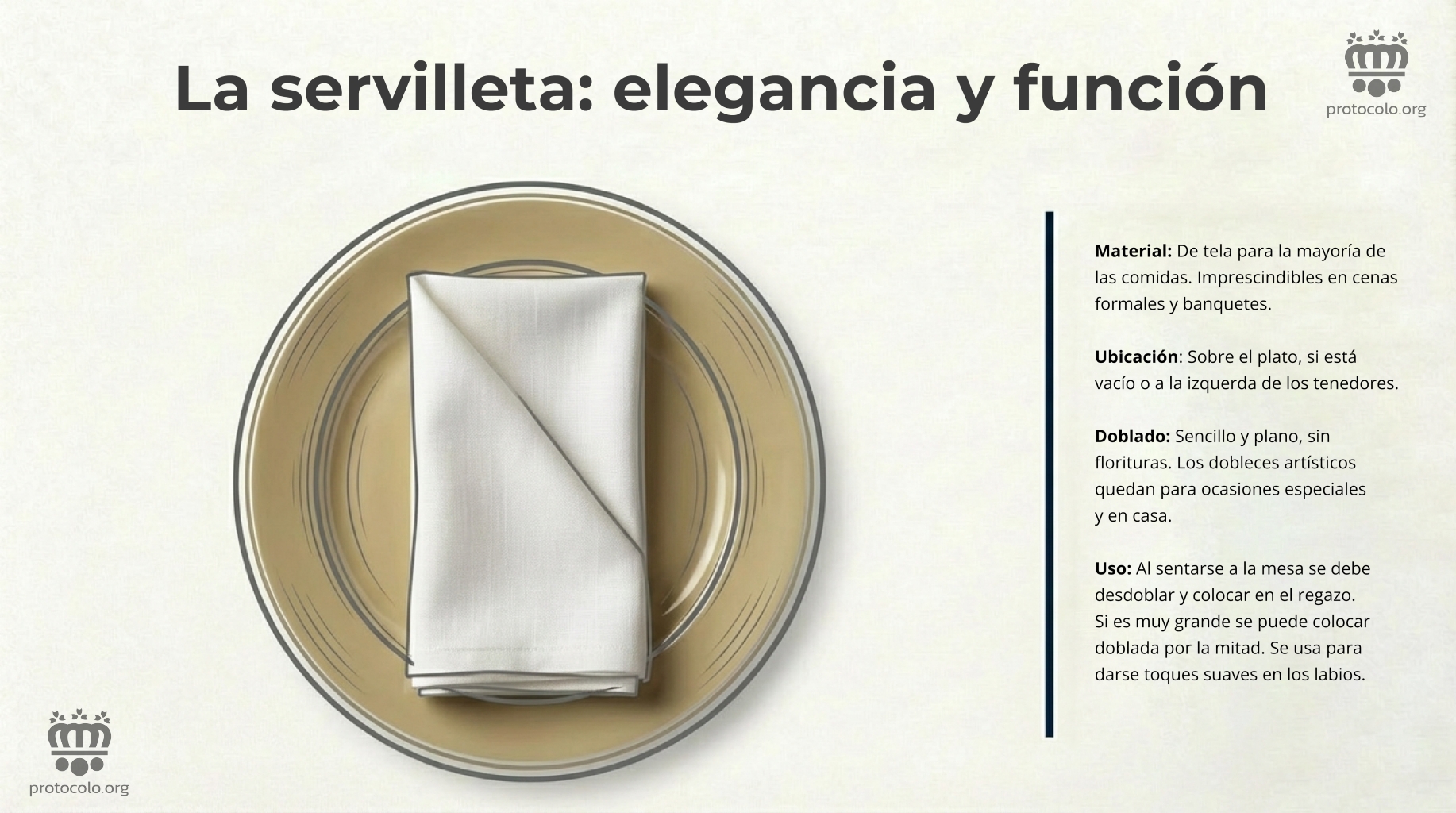 La servilleta es un elemento imprescindible en cualquier mesa