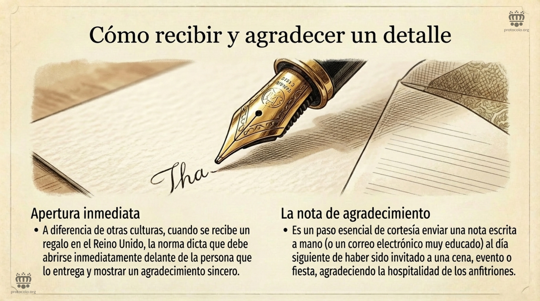 Las notas de agradecimiento y otras fórmulas de cortesía