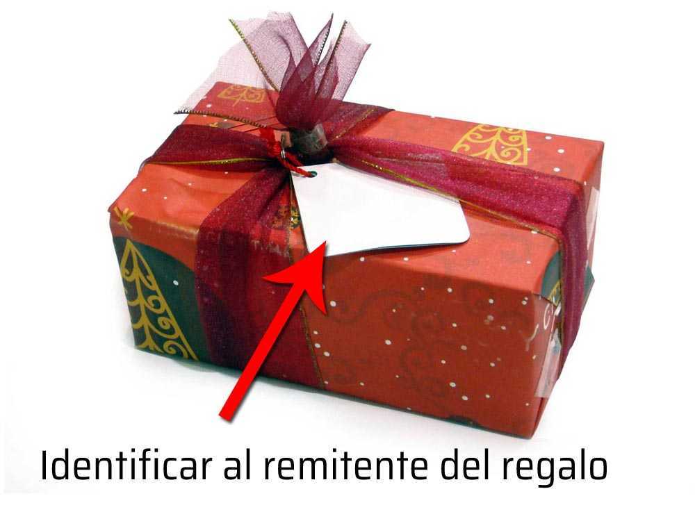 Los regalos de empresa. Identificar al remitente. Etiqueta o tarjeta de visita