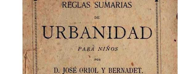 Reglas Urbanidad José Oriol dirigida a niños y niñas