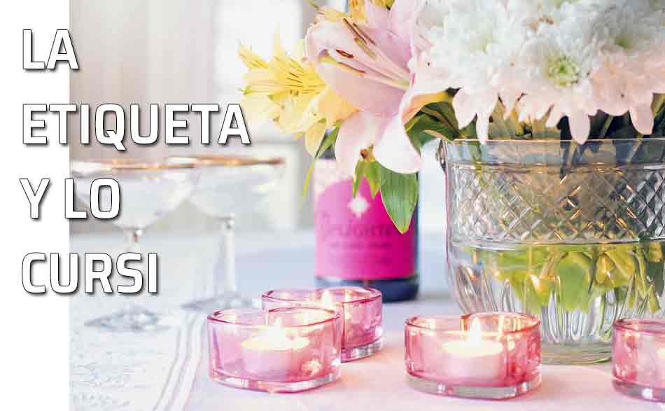 Champán y velas rosas