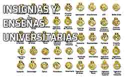 Insignias de las carreras universitarias. Estudios universitarios y su correspondiente insginia