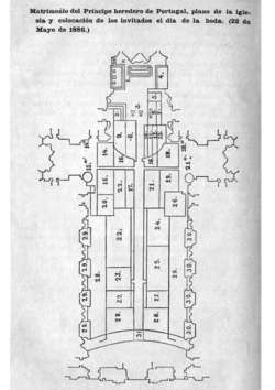 Plano de la iglesia. Matrimonio del Príncipe de Portugal.