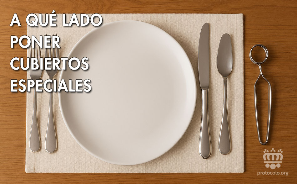 La mejor opción es colocar los cubiertos especiales cuando se vaya a servir el alimento que los necesita