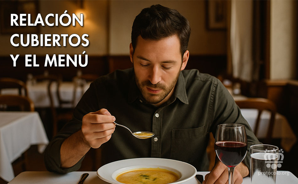 Cada plato requiere un tipo de cubierto