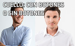 Camisas de hombre. Una con el cuello con botones. Otra sin botones en el cuello