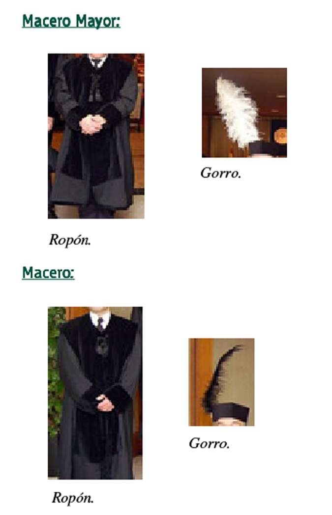 Traje macero UNED.