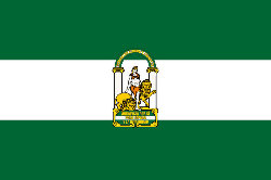 Bandera oficial de Andalucía.  Comunidad Autónoma de Andalucía