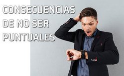 Un hombre mira el reloj con asombro. Llega tarde