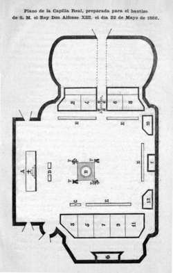 Plano Capilla Real. Bautizo de S.M. Don Alfonso XIII.